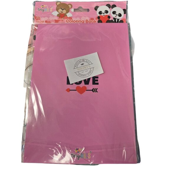 Tiny Mills Valentines Day Coloring Book Set With Crayons - Picture 2 of 2